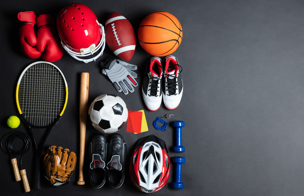 Sports Law Melbourne Australia - Mix of sporting equipment on the floor